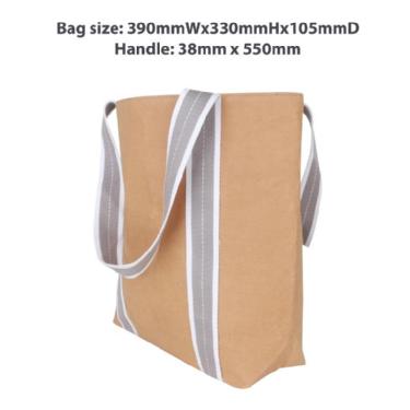 Small Washable Kraft Paper Bag with Cotton Handle Image