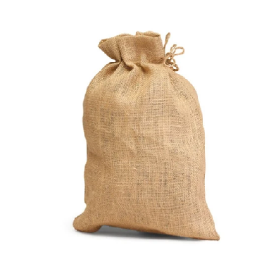 Jute Drawstring Pouch - Large Image